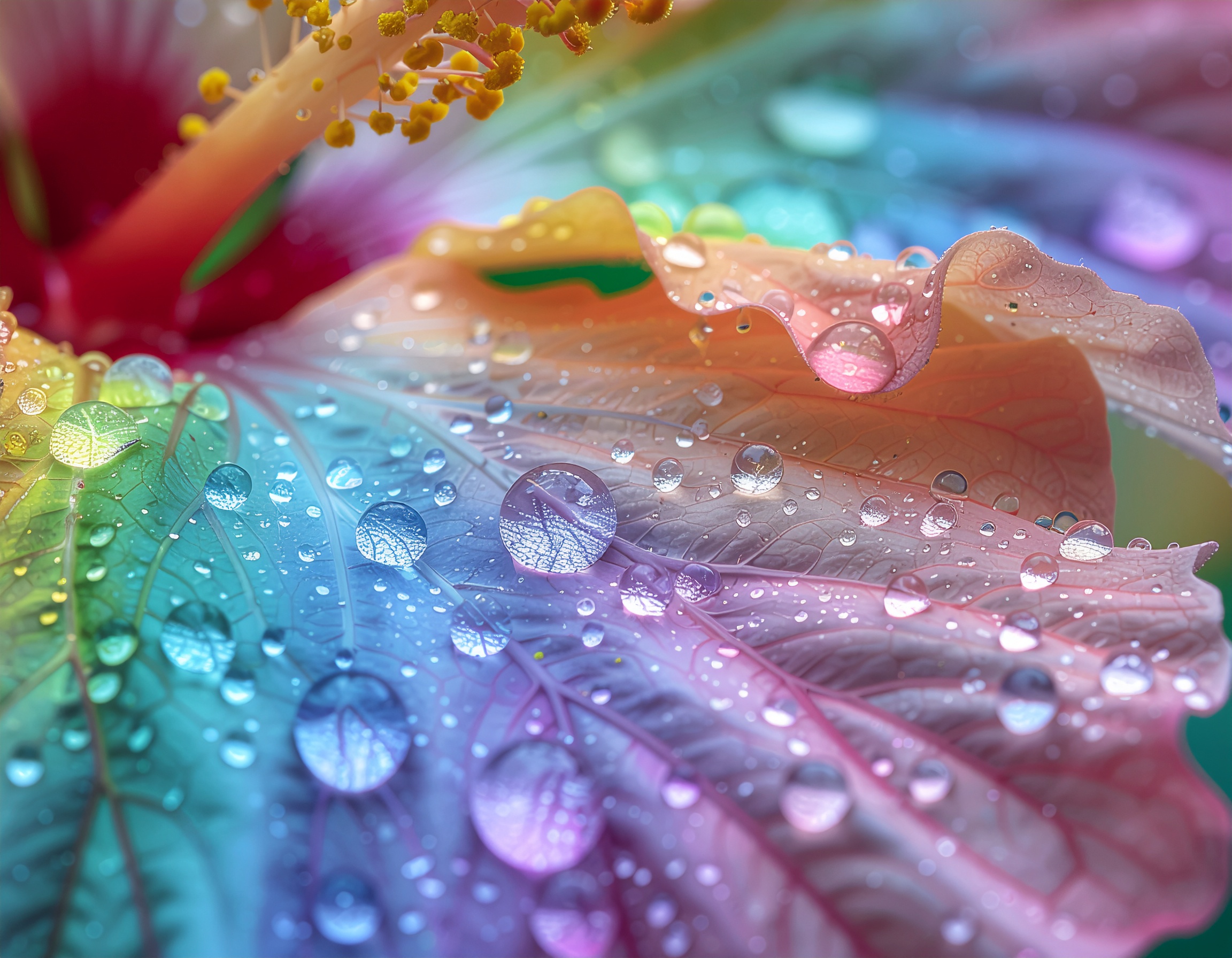 Firefly makroaufnahme eines regenbogen hibiskus  nat%c3%bcrliche aquarellkunst in bl%c3%bctenform  hype 43349